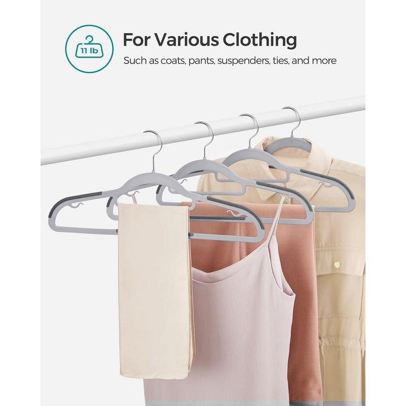 SONGMICS Coat Hangers Non-Slip Clothes Hangers Space-Saving Plastic Hangers 360°Swivel Rose Gold Hook