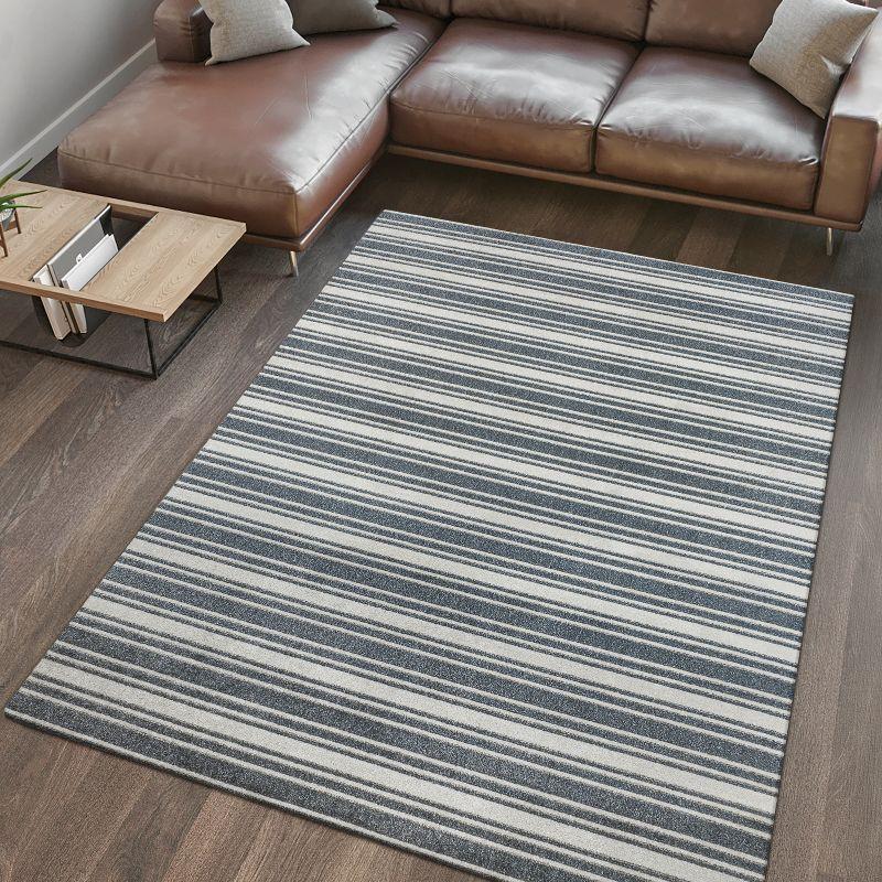 JONATHAN Y Fawning Two-Tone Striped Classic Low-Pile Machine-Washable Area Rug