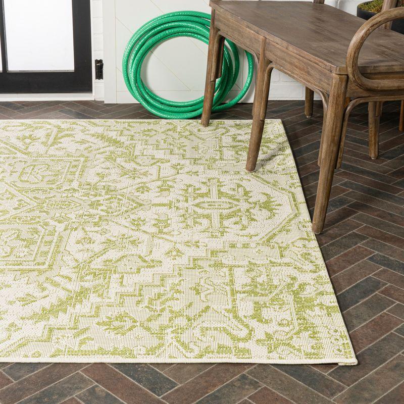 Estrella Bohemian Inspired Medallion Textured Weave Indoor/Outdoor Area Rug - JONATHAN Y