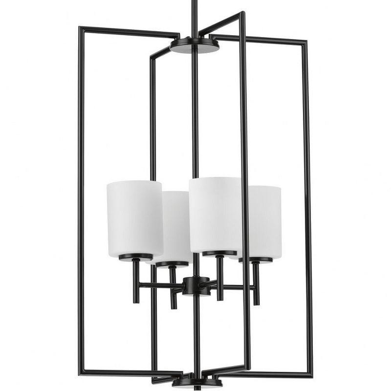 Elegant Replay Black and Brushed Nickel 4-Light Foyer Pendant