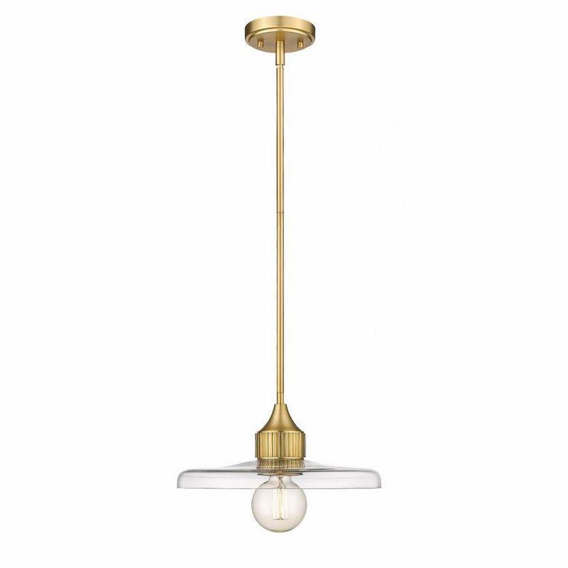 Olde Brass and Glass 14" Indoor/Outdoor Pendant Light