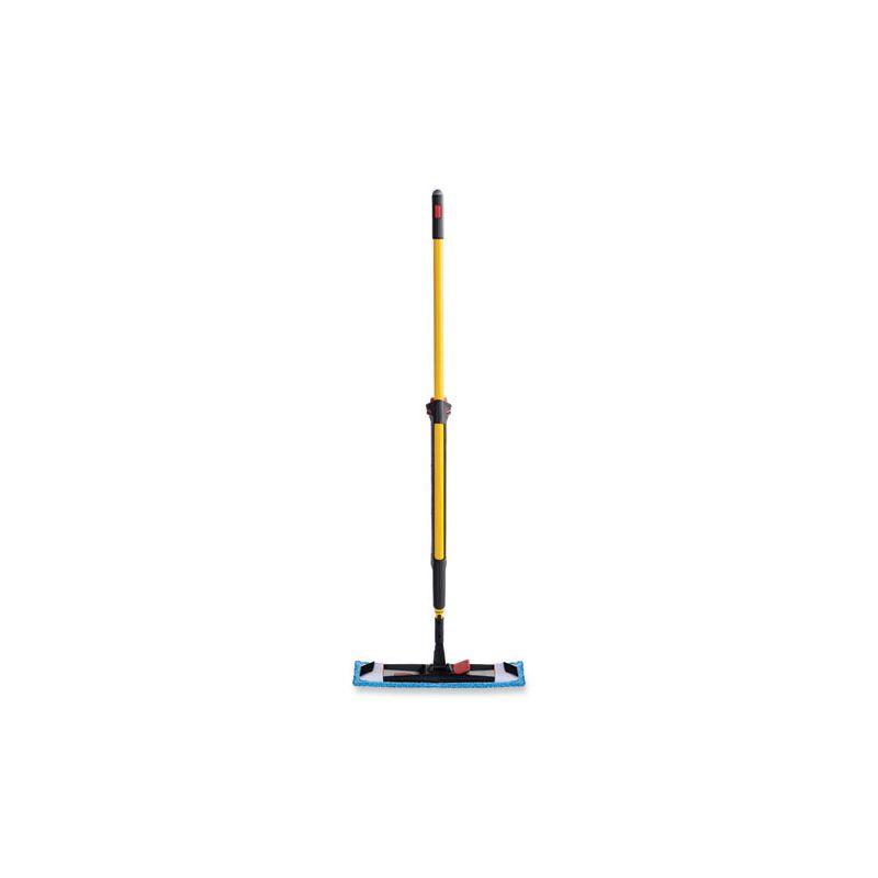 Rubbermaid Commercial Adaptable Flat Mop Kit, 19.5 x 5.5 Blue Microfiber Head, 48" to 72" Yellow Aluminum Handle