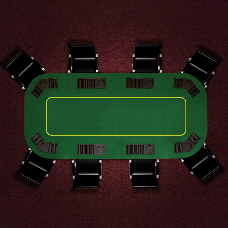 Trademark Poker Oval Texas Hold'em Poker Table Topper for 8 Players - Green