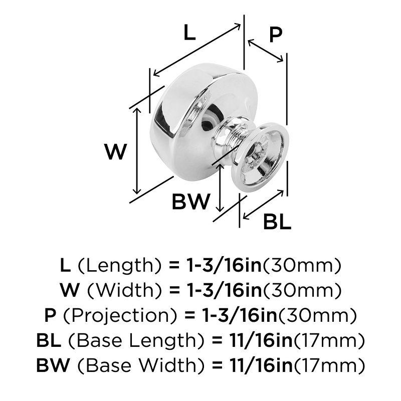 Amerock Kane 1-3/16 inch (30mm) Diameter Polished Chrome Cabinet Knob