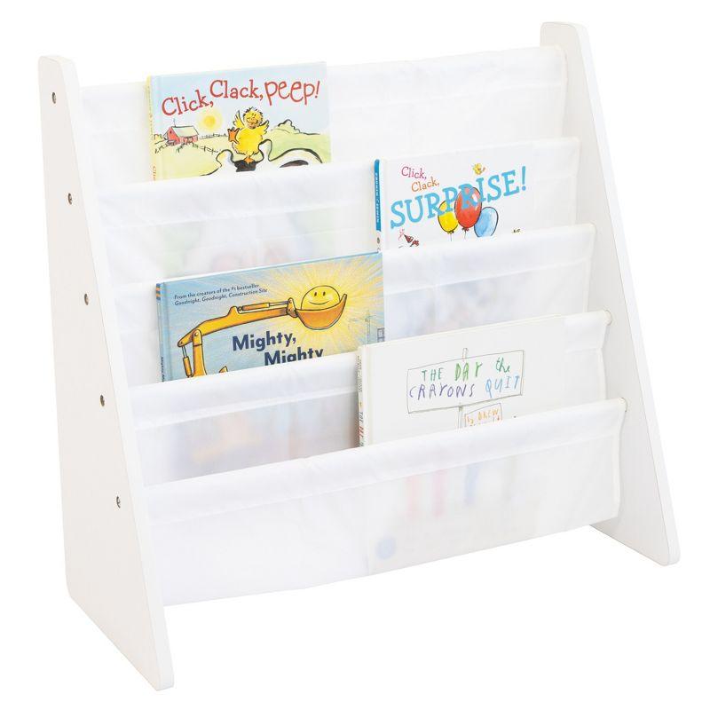 Kids' Book Rack Cambridge Collection White - Humble Crew: Toddler Decorative Bookshelf, 4 Shelves, MDF Material