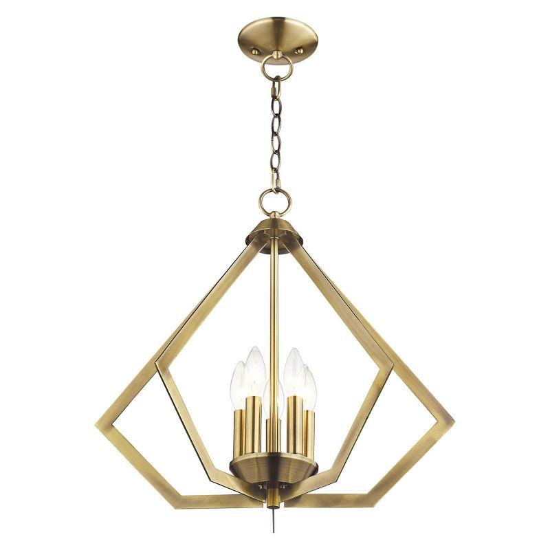 Livex Lighting Prism 5 - Light Chandelier in  Antique Brass