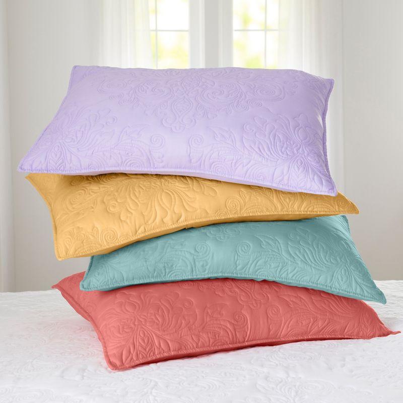 Coral Quilted Polyester Standard Sham