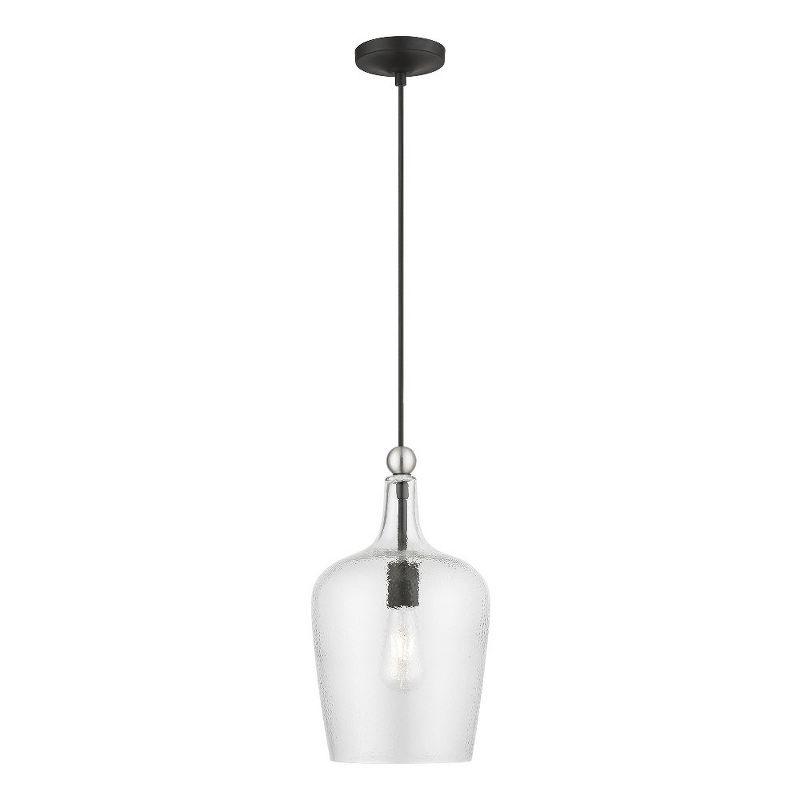 Elegant Avery Mini Jar Pendant Light in Black and Brushed Nickel