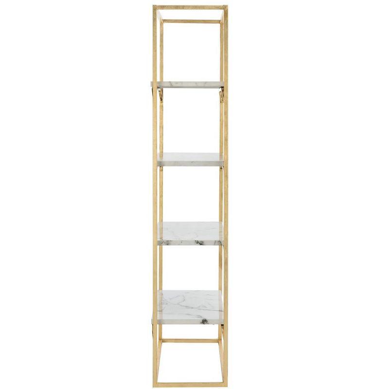 Fiora 4-Tier Etagere - Gold Foil/Faux White Marble - Safavieh