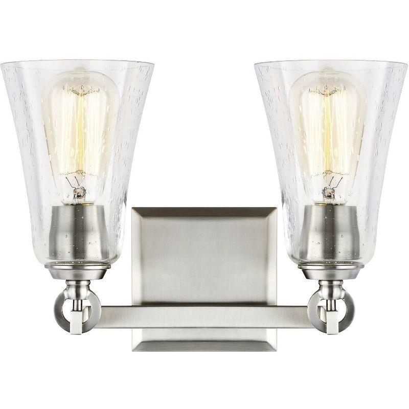 Generation Lighting Monterro 9 1/2" Satin Nickel 2-Light Wall Sconce