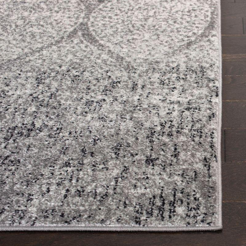 Gray and Ivory Rectangular Stain-Resistant Area Rug