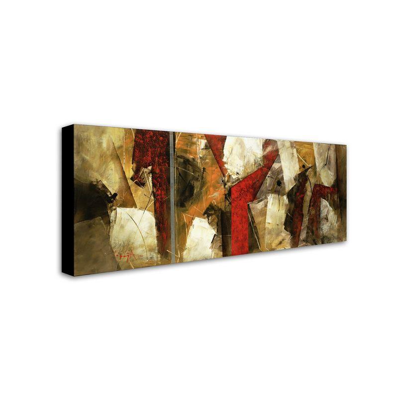 Abstract IX Red and Brown Canvas Art, 14x32