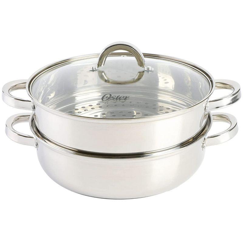 Oster 11-Inch Stainless Steel Pan with Steamer and Lid