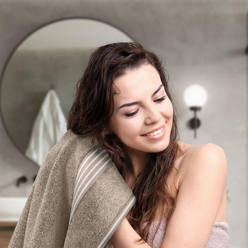 Lavish Home 35x70 Luxury Cotton Bath Towels, Beige
