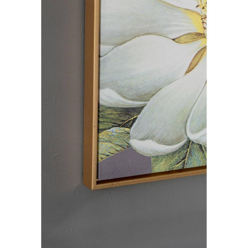 Blooming Florals Framed Wall Art -20"W X 1.5"L X 20"H - Gold