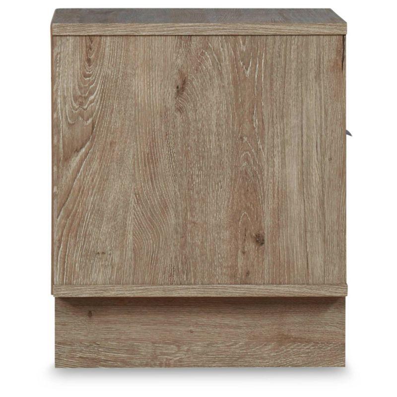 Oliah Nightstand Natural: Contemporary Design, Open Cubby, Laminated Surface - Signature Design by Ashley