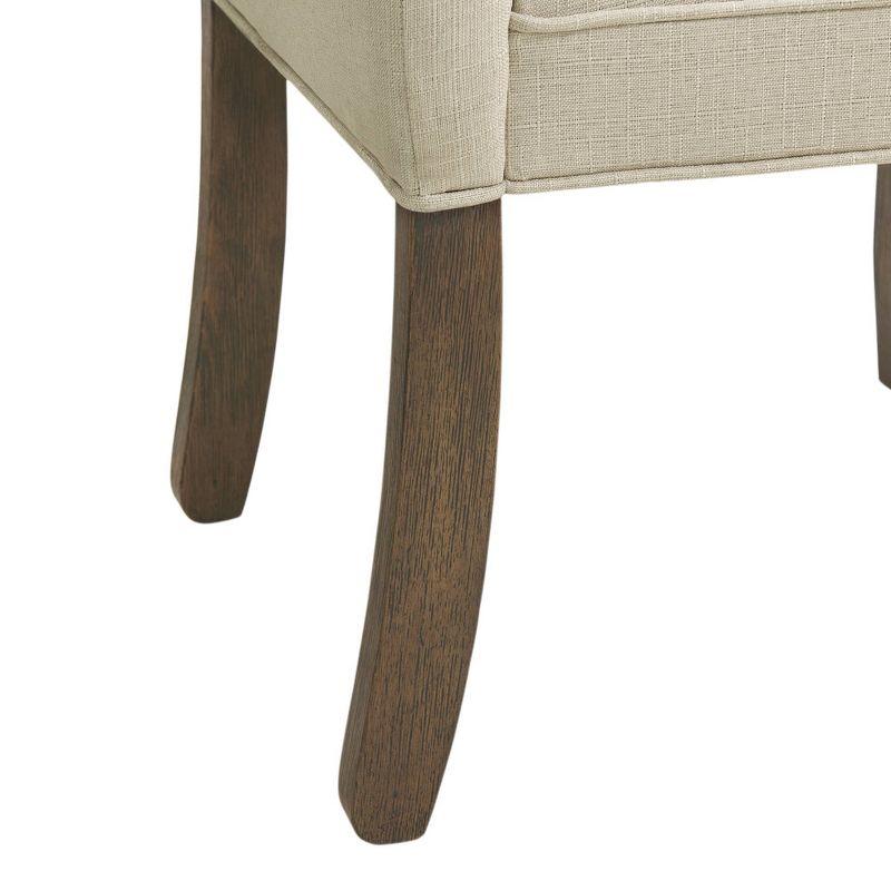 Alaterre Furniture Set of 2 Gwyn Parsons Upholstered Armless Chairs Cream: Modern Polyester Dining Seating