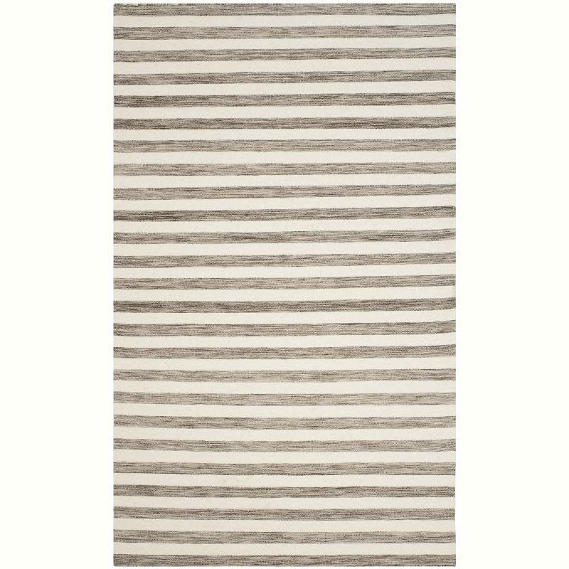 Dhurries DHU575 Hand Woven Flat Weave Area Rug Brown / Ivory 6' X 9' - Safavieh.
