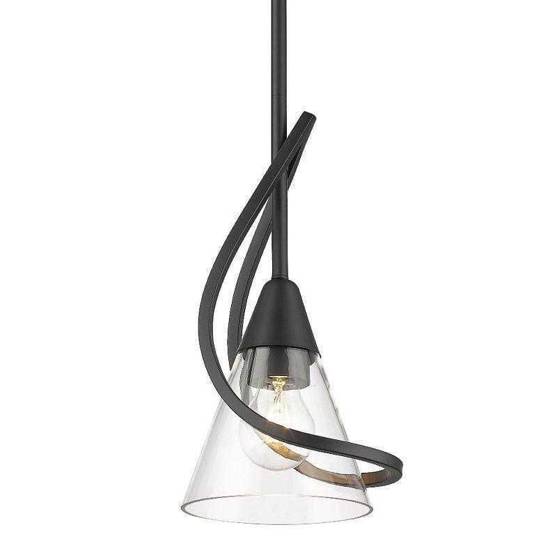 Olympia Matte Black Mini Pendant with Clear Glass