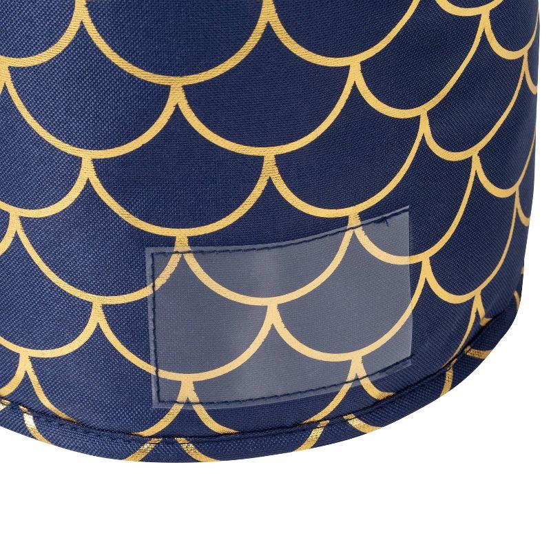 Honey-Can-Do 3pc Round Tableware Storage - Navy/Gold: China & Stemware Storage, Polyester, Spot Clean, 12"x12"x12"