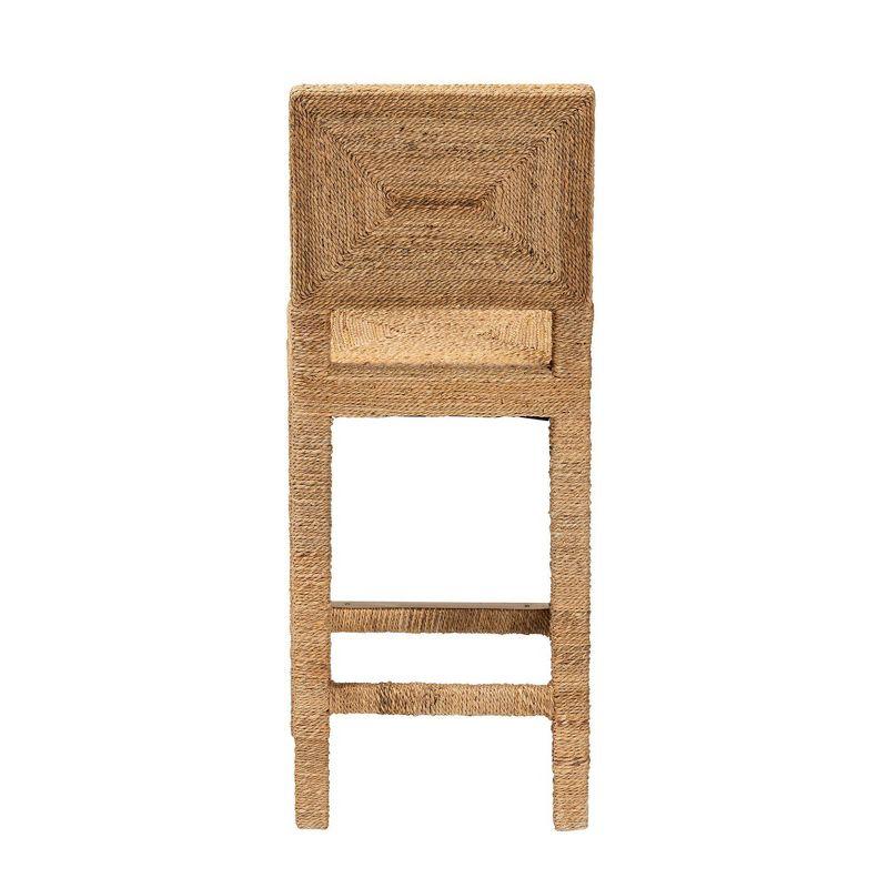 bali & pari Anfield Natural Seagrass and Mahogany Wood Counter Height Barstool: 30 Day Limited Warranty, No Assembly Required