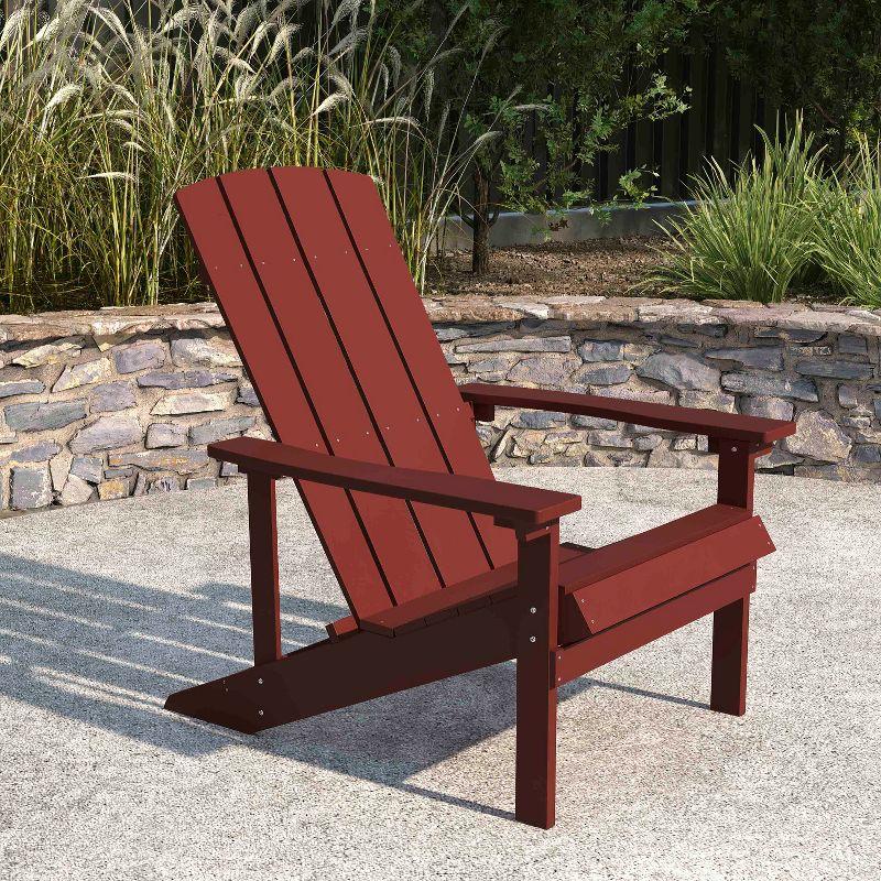 Riviera Red Adirondack Patio Chair with Weather-Resistant Frame