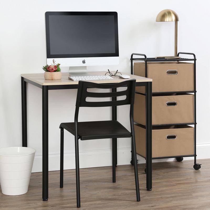 Humble Crew Desk/Writing Chair Black : Mid-Century Modern, Armless, Stackable, for Ages 3+