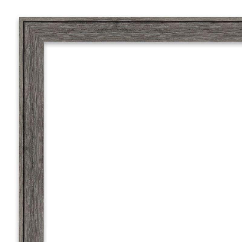 Amanti Art Regis Barnwood Grey Narrow Non-Beveled Wood Bathroom Wall Mirror 26.5 x 38.5 in.