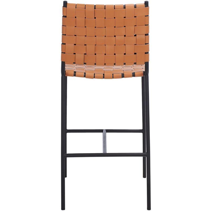Olenna Woven Counter Stool - BST3011 - Cognac/Black - Safavieh