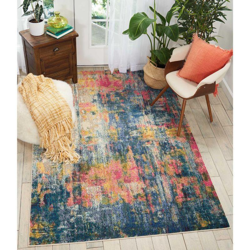 Nourison Celestial 5'3" x 7'3" (5' x 7') Blue/Yellow Indoor Area Rug Colorful Contemporary Abstract by Nourison