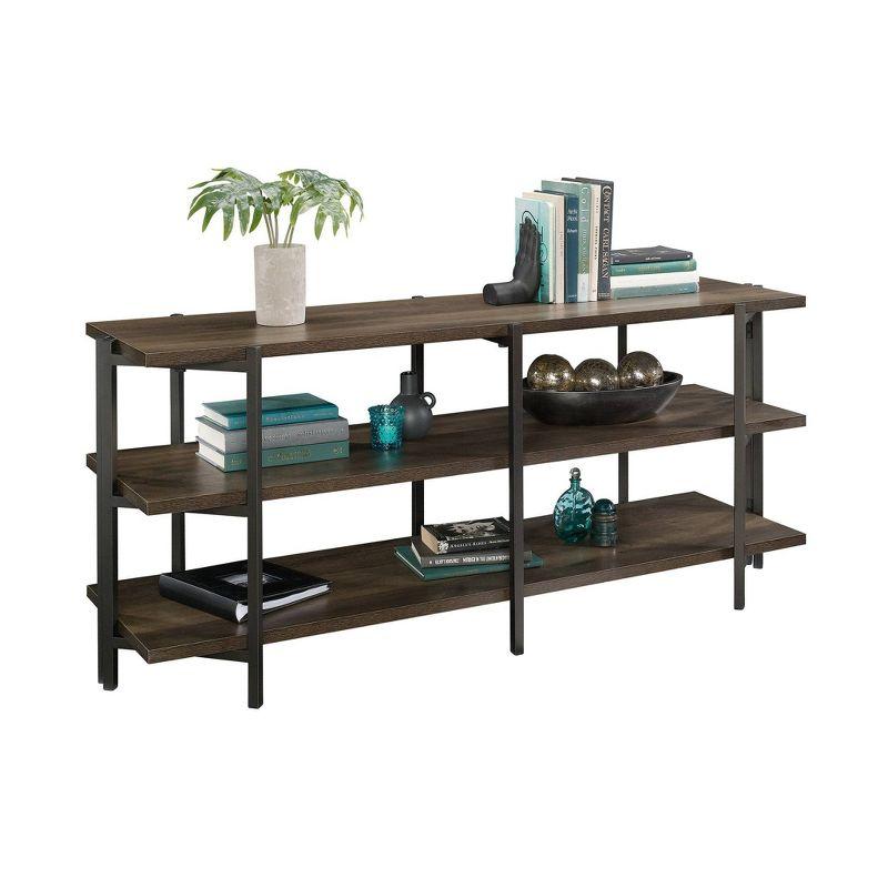 North Avenue TV Stand for TVs up to 54" Smoked Brown - Sauder: Durable Metal Frame, Open Shelving