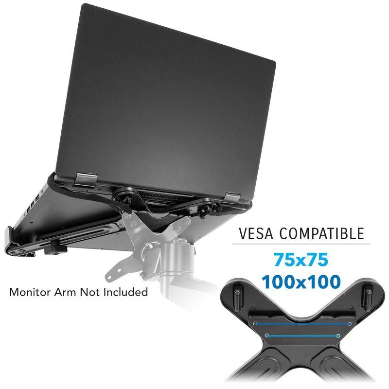 Mount-it Mount-It! VESA Clamp On Laptop Tray Notebook Holder Arm with Safety Strap and Safety Ledge Stopper