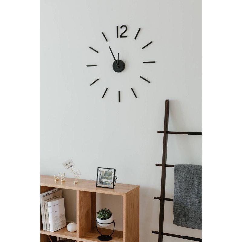 Blink Wall Clock Black - Umbra: Modern Aluminum Analog Display, Indoor Decorative Timepiece