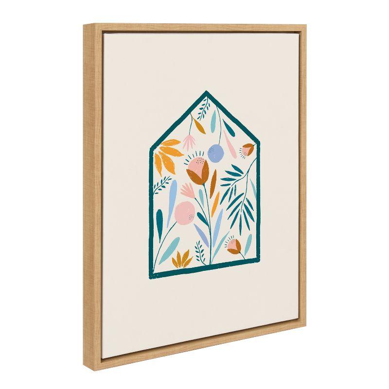 Kate and Laurel Sylvie Flower House Framed Canvas by Duchess Plum, 18x24, Natural