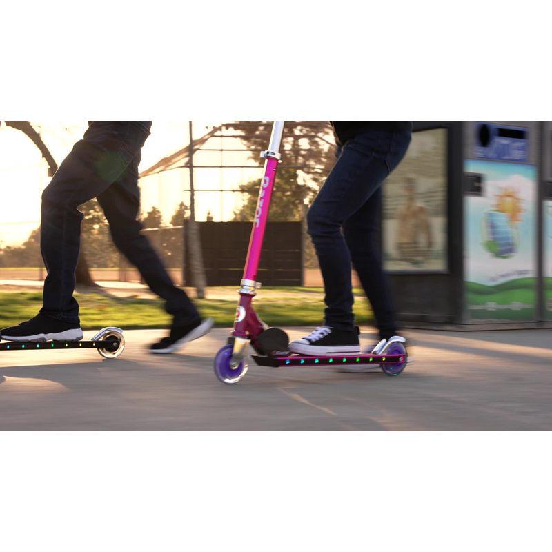 Black Aluminum LED Light-Up Kick Scooter