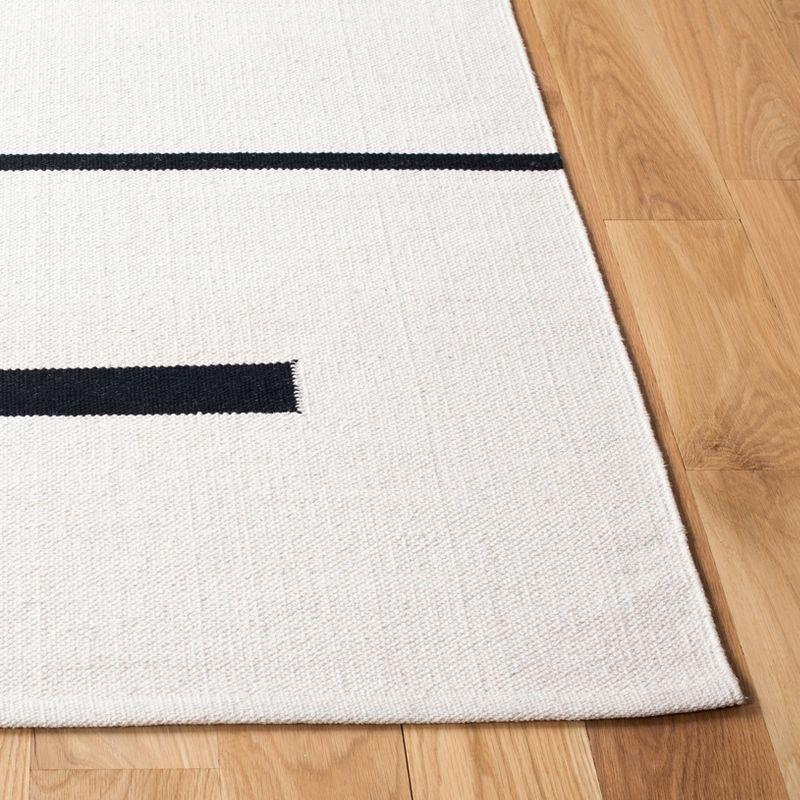 Ivory & Black Hand-Woven Cotton Montauk Flatweave Rug