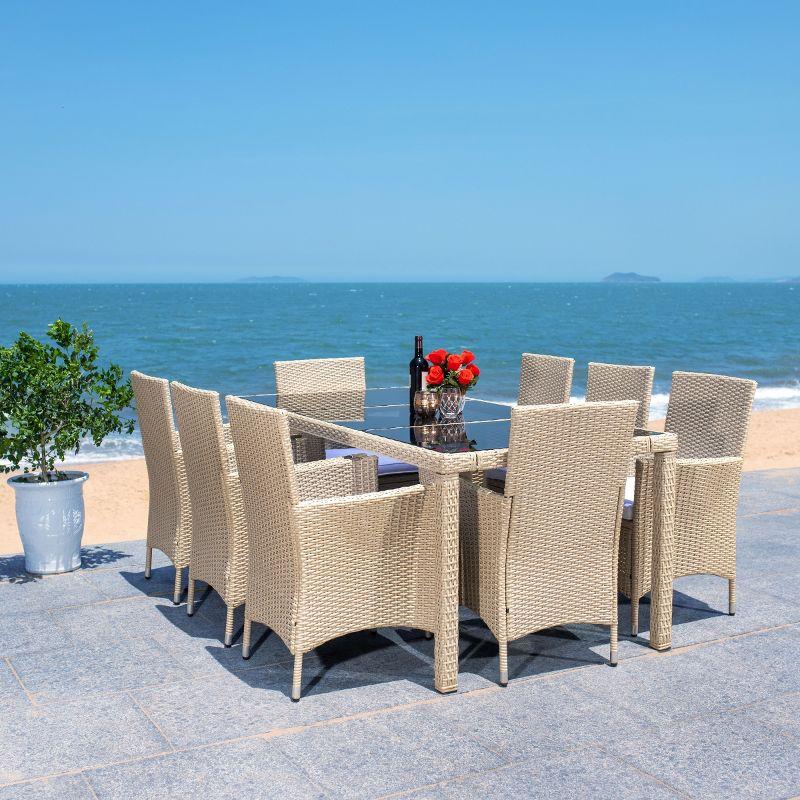 Safavieh Hailee 8 - Person Rectangular Outdoor Dining Set with Cushions