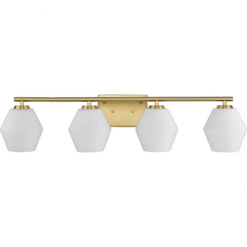 Progress Lighting Copeland 4-Light Vanity Light, Brushed Gold, Opal Glass Shades