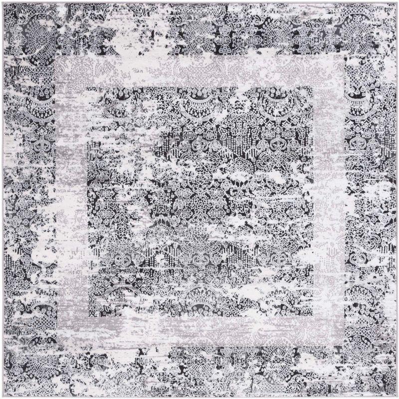 Amelia ALA271 Machine Made Indoor Area Rug - Gray/Charcoal - 6'-7"x6'-7" - Safavieh