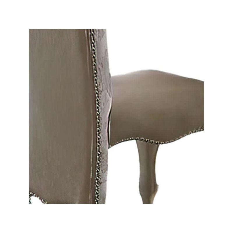 Bone White Faux Leather Upholstered Side Chair with Wood Frame