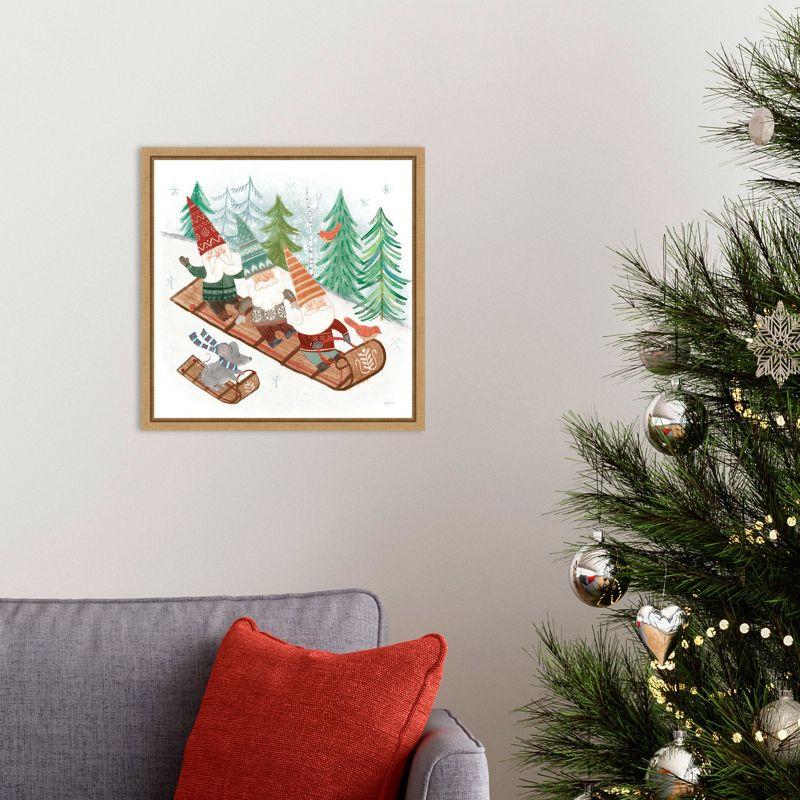 Amanti Art Woodland Gnomes III by Mary Urban Canvas Wall Art Print Framed 16 x 16-in.