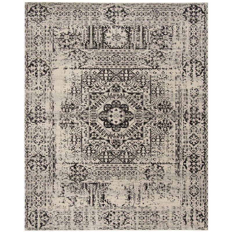 Evoke EVK260 Power Loomed Area Rug - Ivory/Black - 12'x18' - Safavieh.