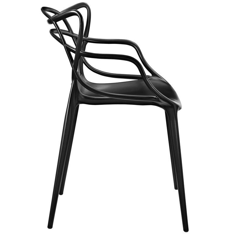 Modway Entangled Dining Armchair Black: Modern Kitchen Chair, No Assembly, Polypropylene Frame