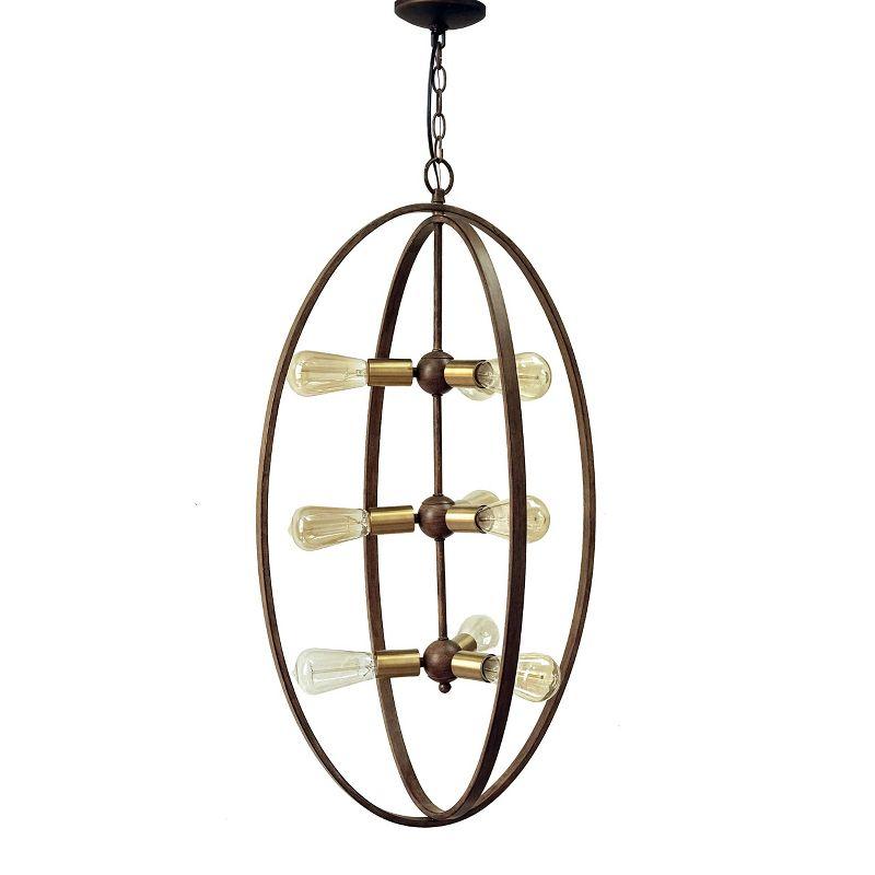 Yosemite Home Decor Alpha 9-Light Chandelier in Distressed Antique Brass Finish