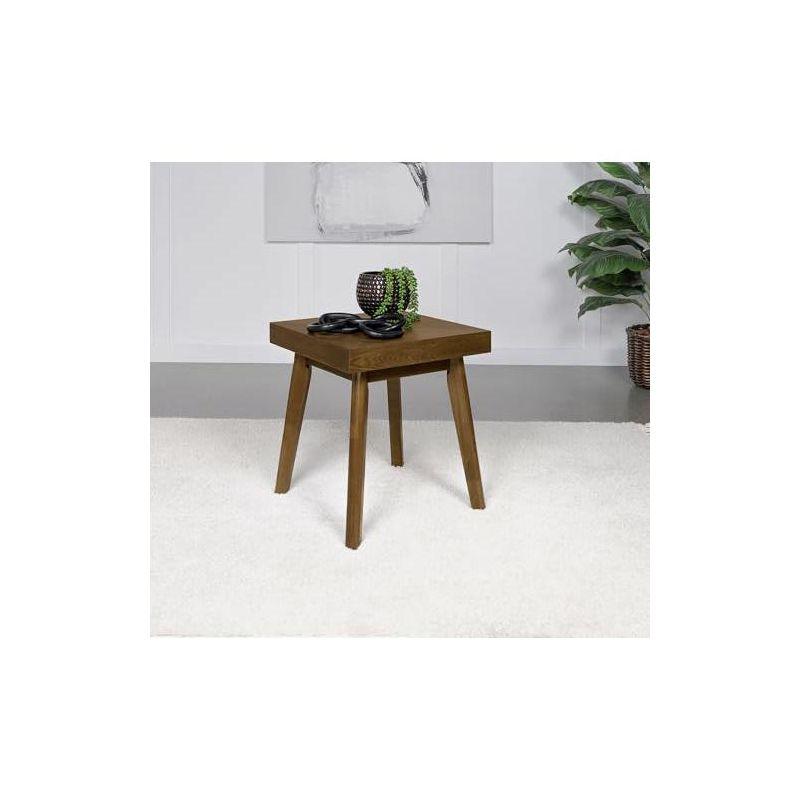 Coaster Home Furnishings Westerly Square Wood End Table with Diamond Parquet Walnut