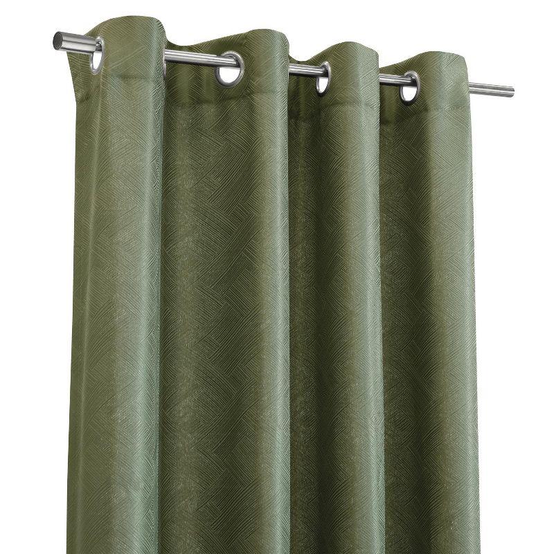 Habitat Abstract Light Filtering Energy Efficeint Grommet Curtain Panel for Windows 52" x 108" Green
