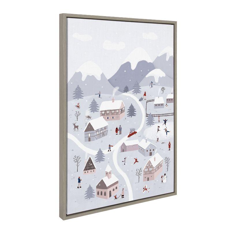 Kate and Laurel Sylvie Winter Wonderland Framed Canvas by Maja Tomljanovic, 23x33, Gray