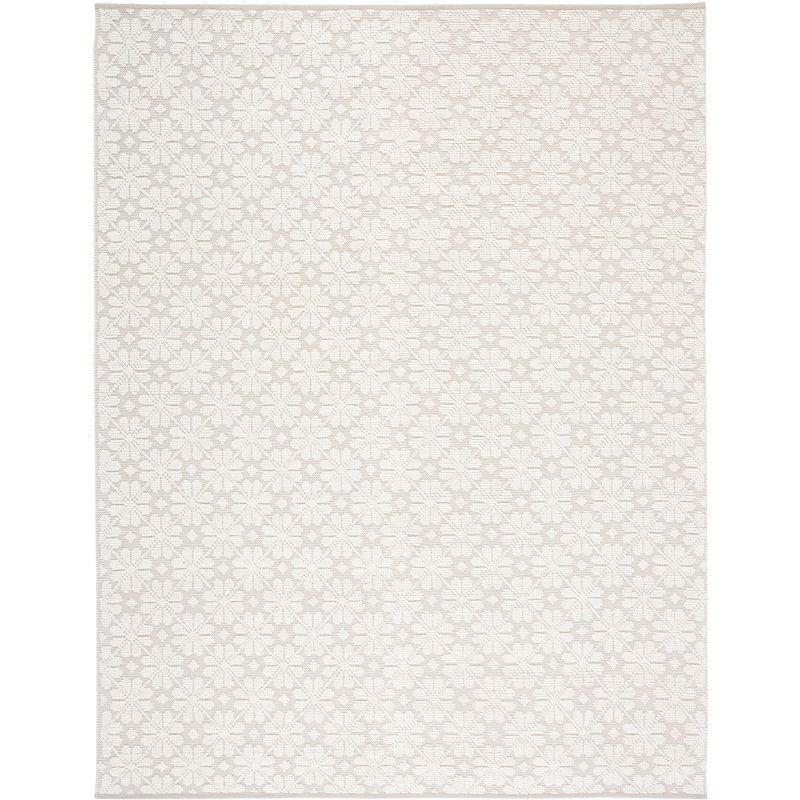 Ivory Hand-Woven Wool and Cotton 8' x 10' Area Rug