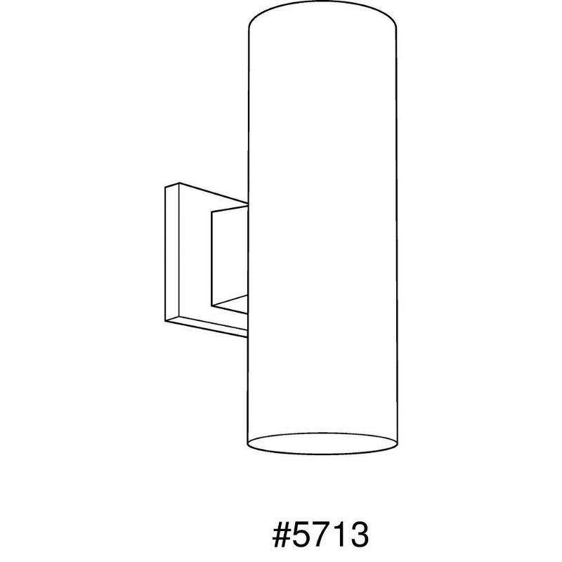 Progress Lighting, Cylinder Collection, 2-Light Wall Light, White Finish, Polycarbonate Material