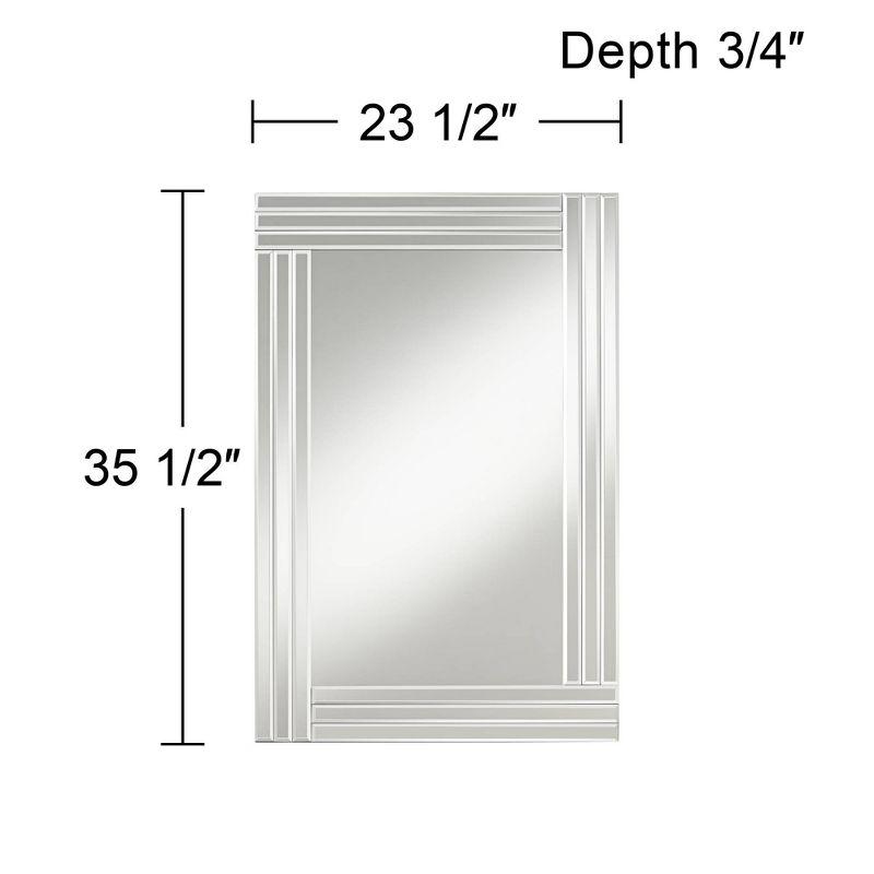 Possini Euro Design Sofija Rectangular Vanity Wall Mirror Modern Mirrored Glass Layered Frame 23 1/2" Wide for Bathroom Bedroom Living Room Entryway